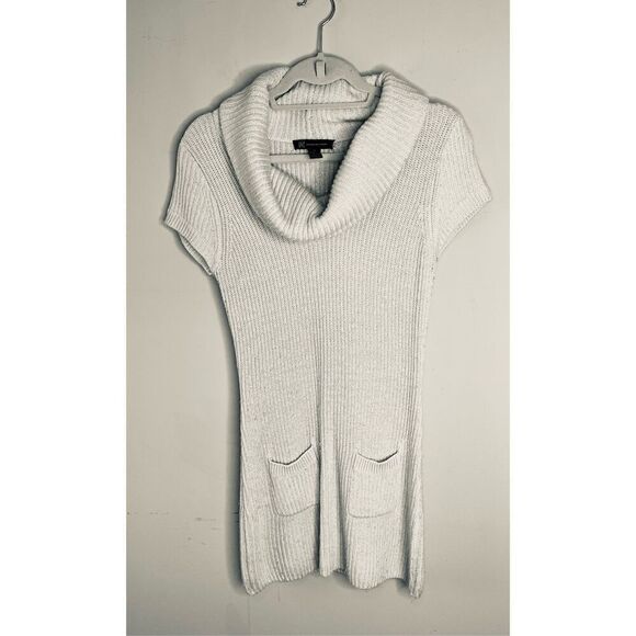 INC International Concepts Women's Medium Silk Blend Metallic Silver Mini Dress - Picture 1 of 4